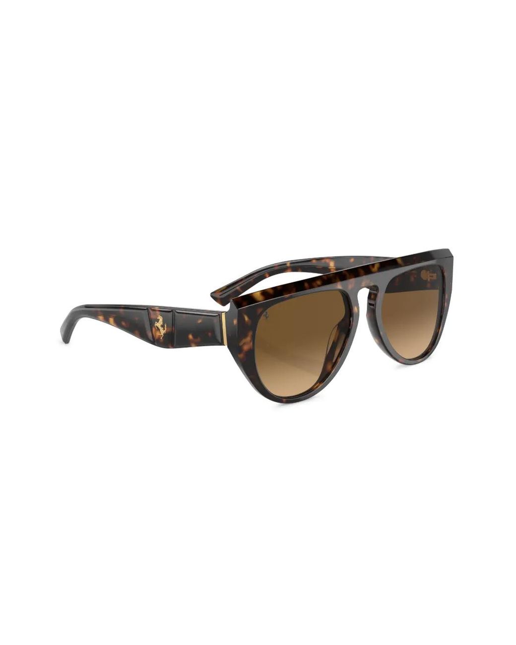 Ferrari Brown Oval-Frame Sunglasses