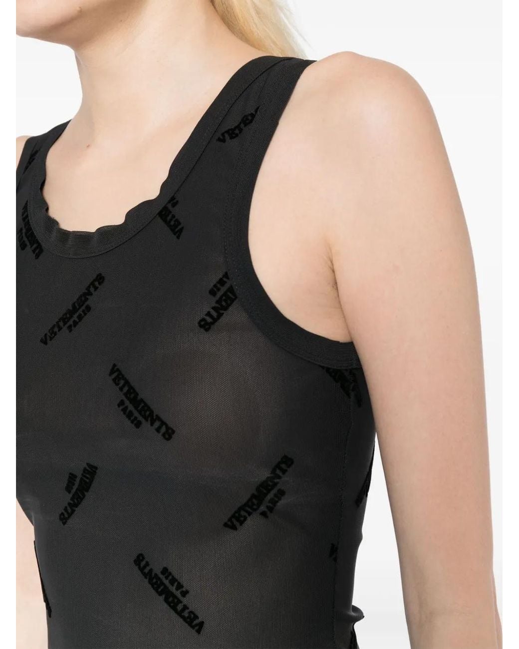 Vetements Black Power Tank Top