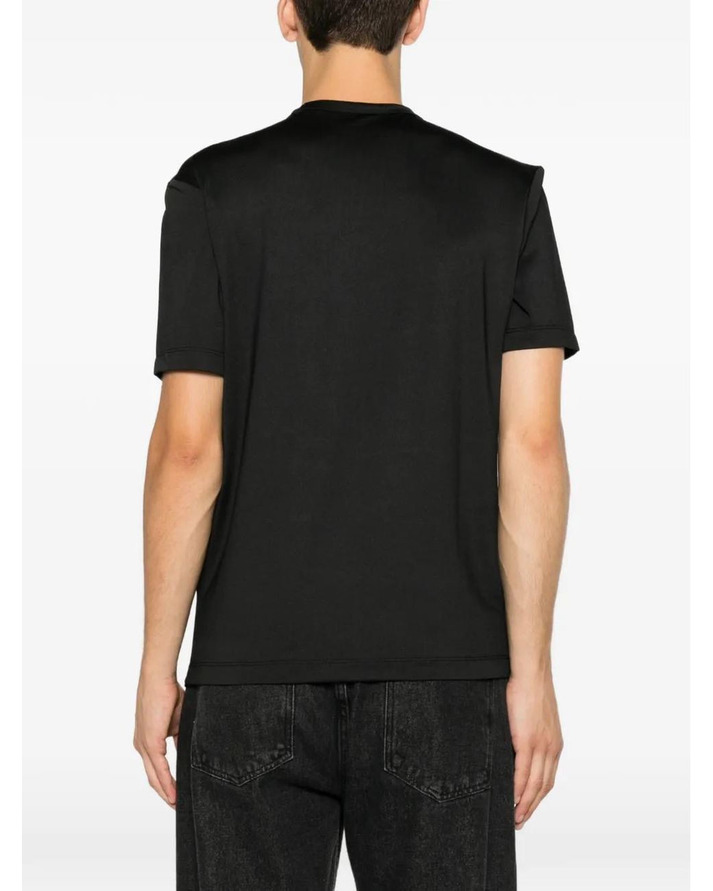 Blauer Black T-Shirt À Logo Imprimé for men
