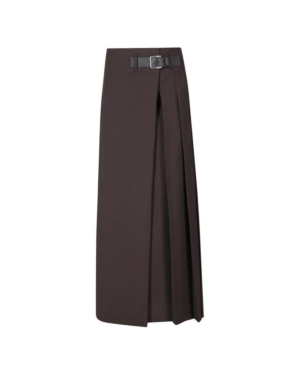 Department 5 Brown Gilles Kilt-Style Maxi Skirt