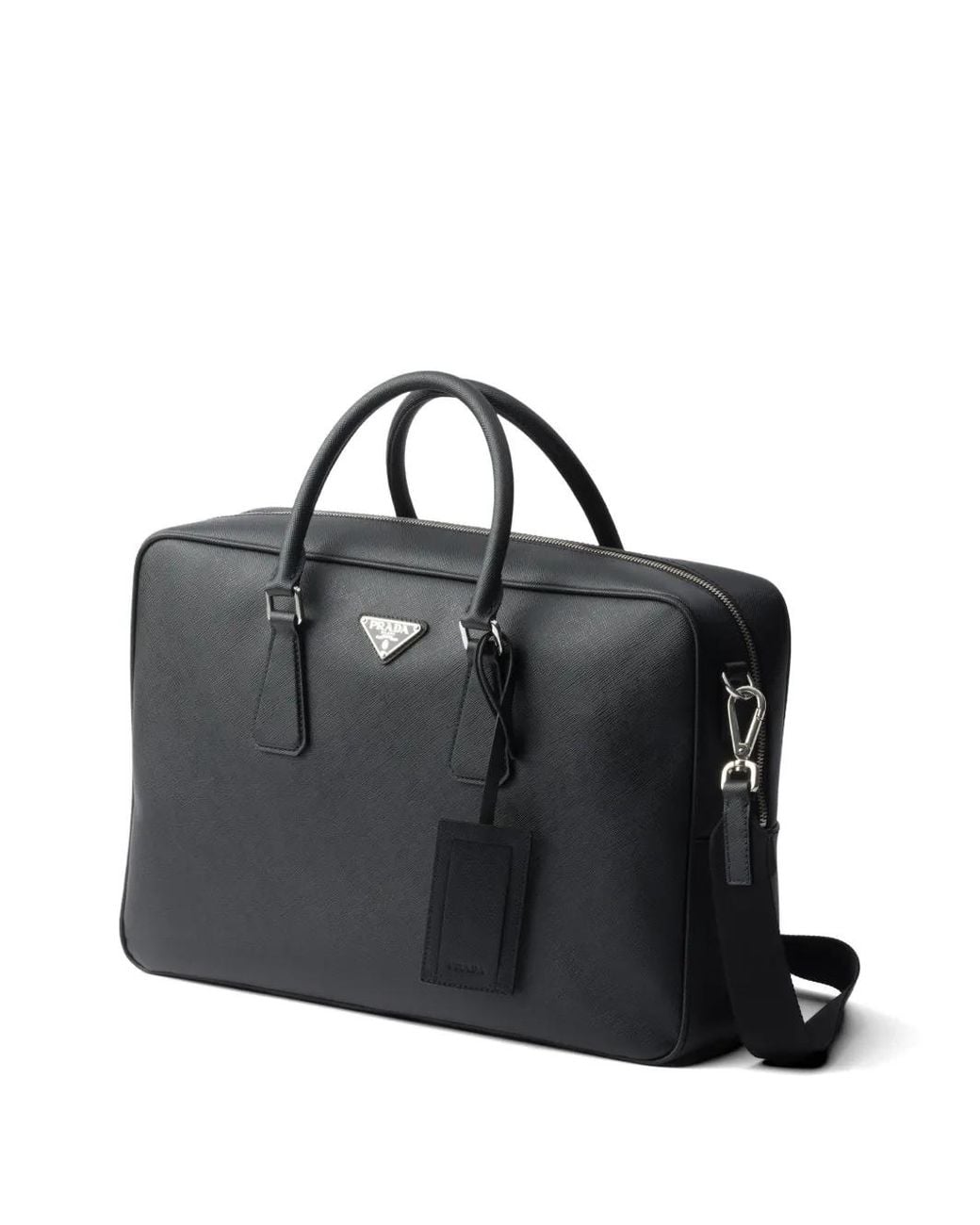 Prada Black Saffiano Leather Briefcase for men