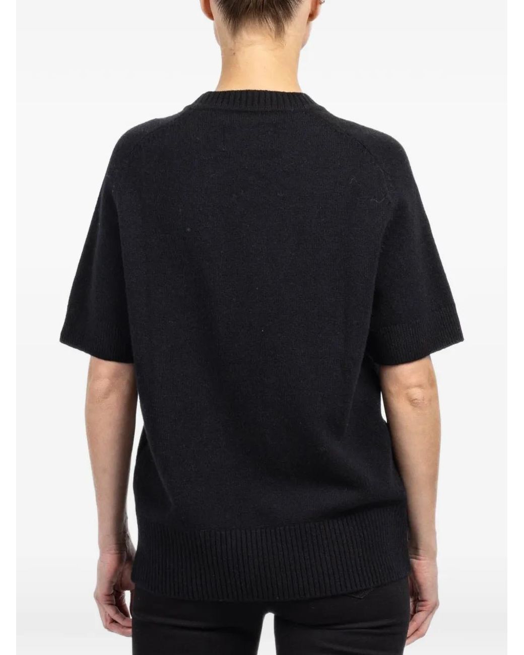 Extreme Cashmere Black Short-Sleeve Sweater
