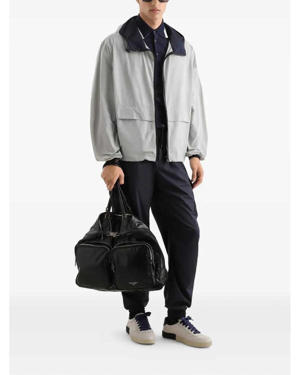 Dolce & Gabbana Gray Hooded Zip Jacket for men