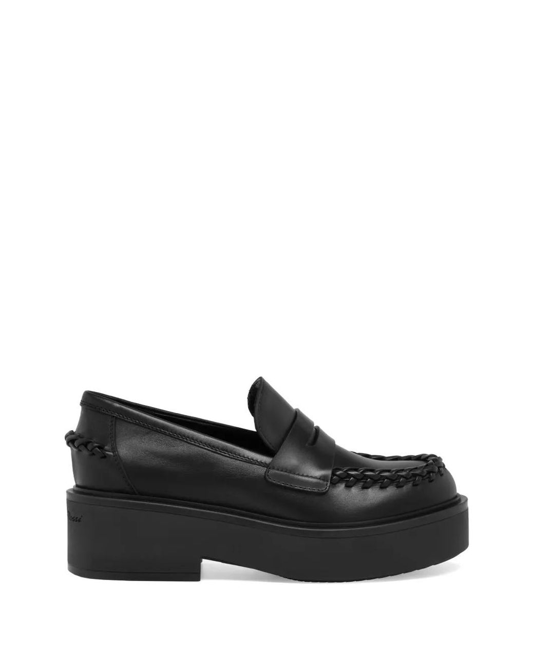 Gianvito Rossi Black Yuna Braided-Detail Loafers
