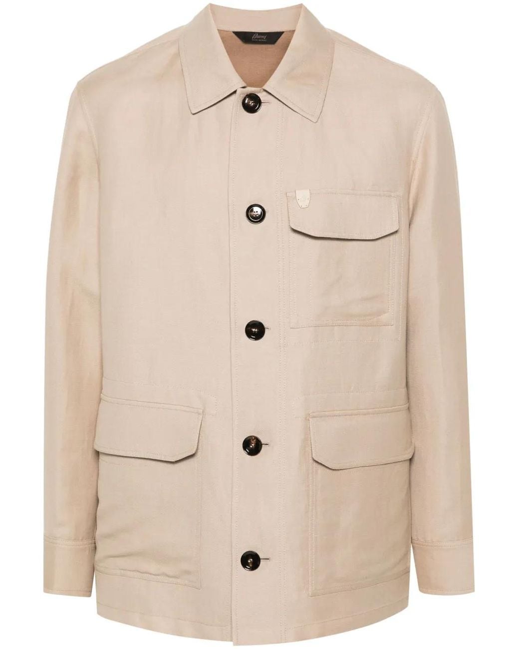 Brioni Natural Lightweight Shirt Jacket for men