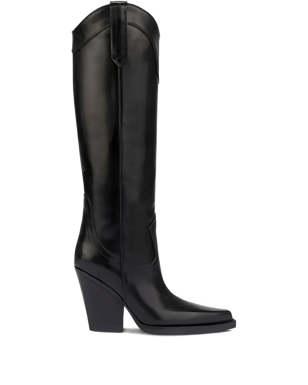 Paris Texas Black El Dorado Calf Leather Pointed-Toe Boots