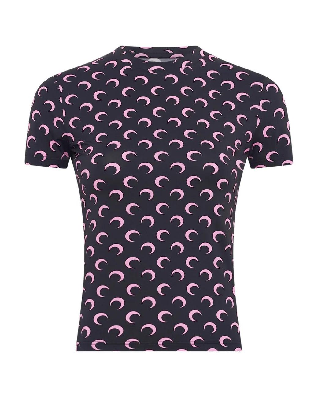 MARINE SERRE Blue Second Skin Moon Printed Jersey Crewneck Top