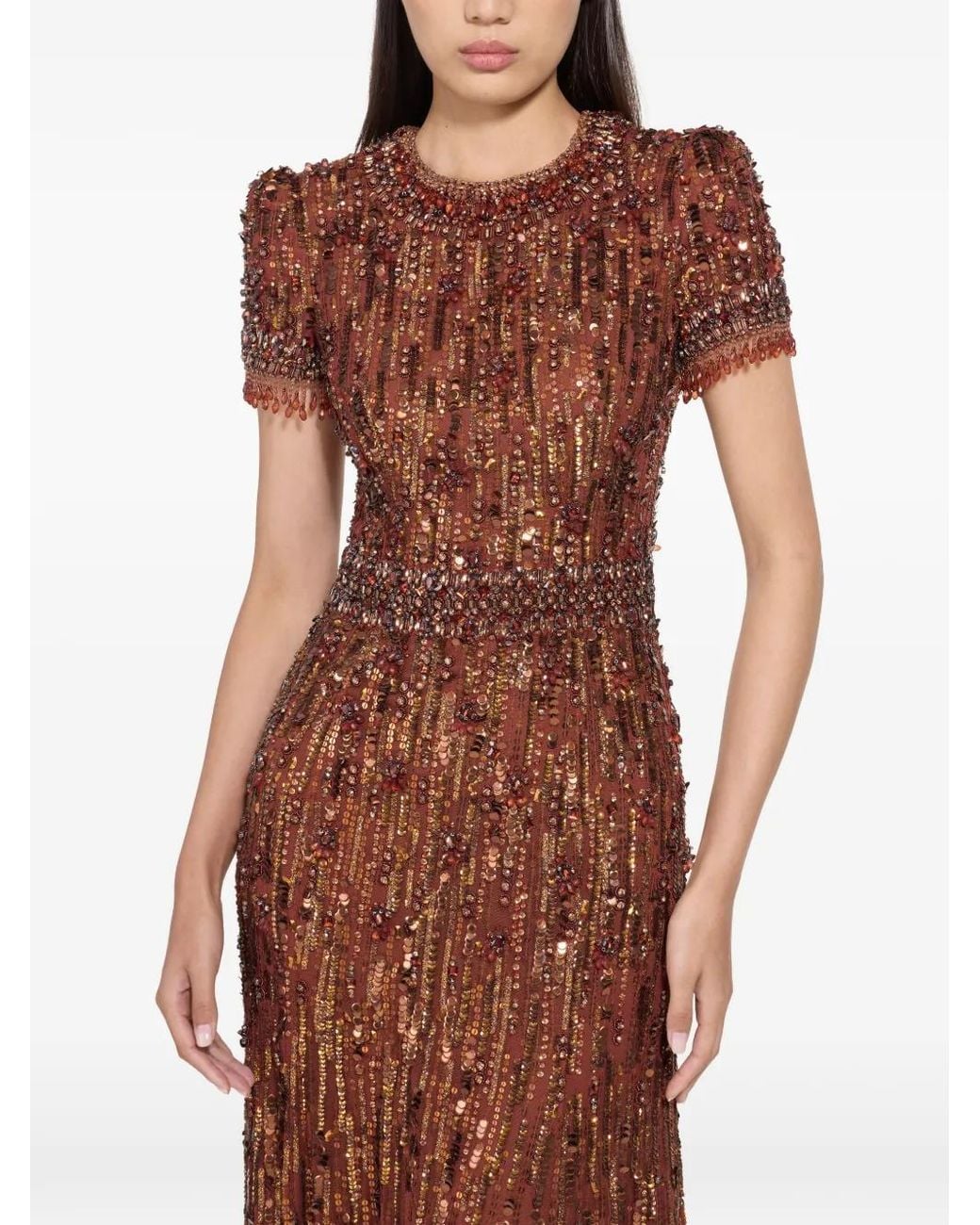 Robe Longue Roxy Jenny Packham en coloris Brown