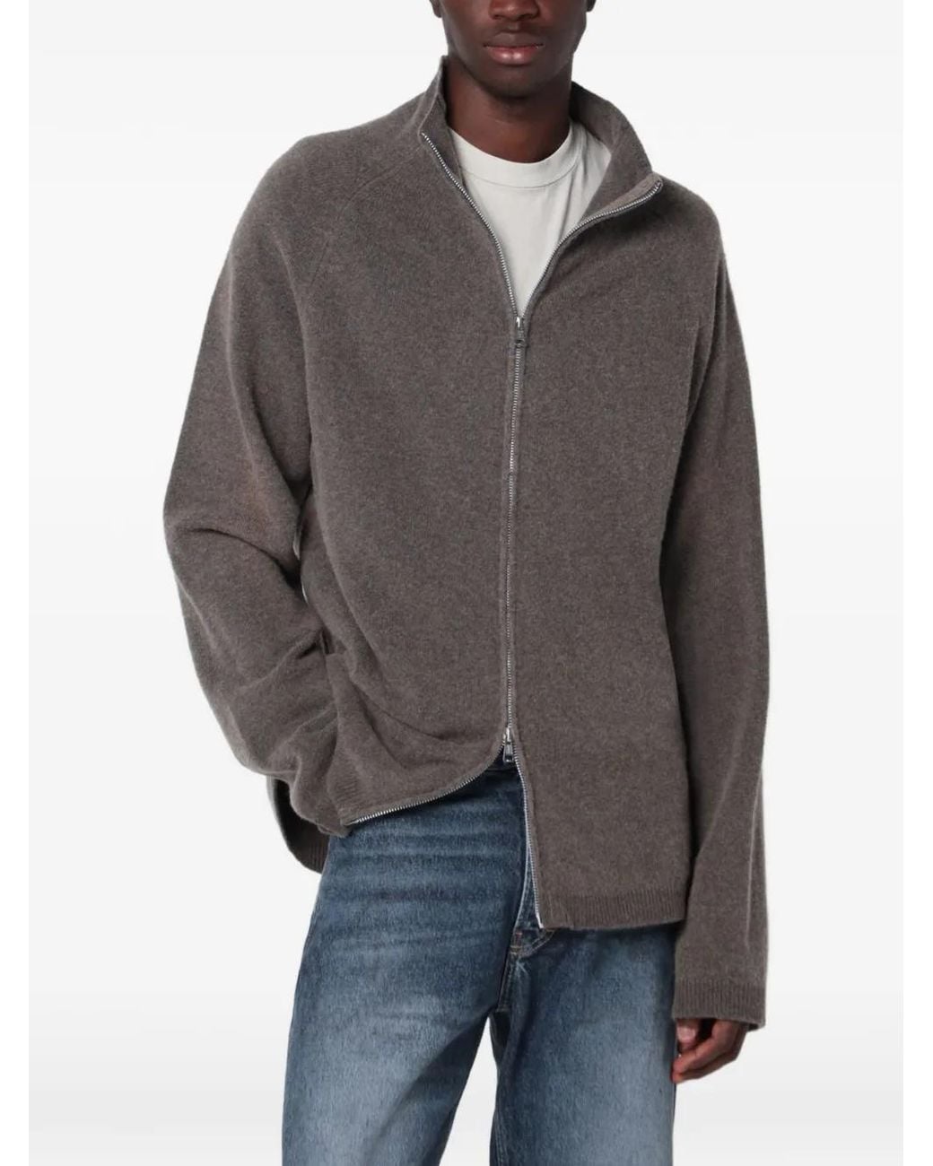 Our Legacy Gray Line Zip Cardigan for men