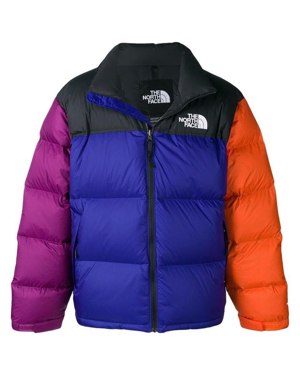 The North Face Colour Block Padded Jacket in Blue for Men | Lyst