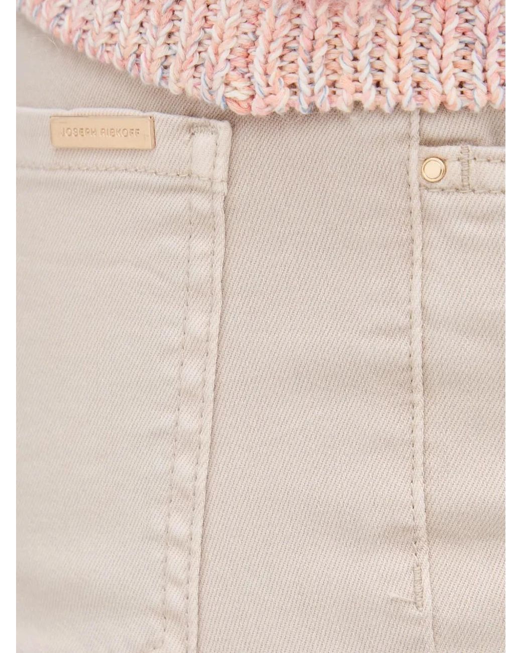 Joseph Ribkoff Natural Logo-Plaque Straight-Leg Jeans