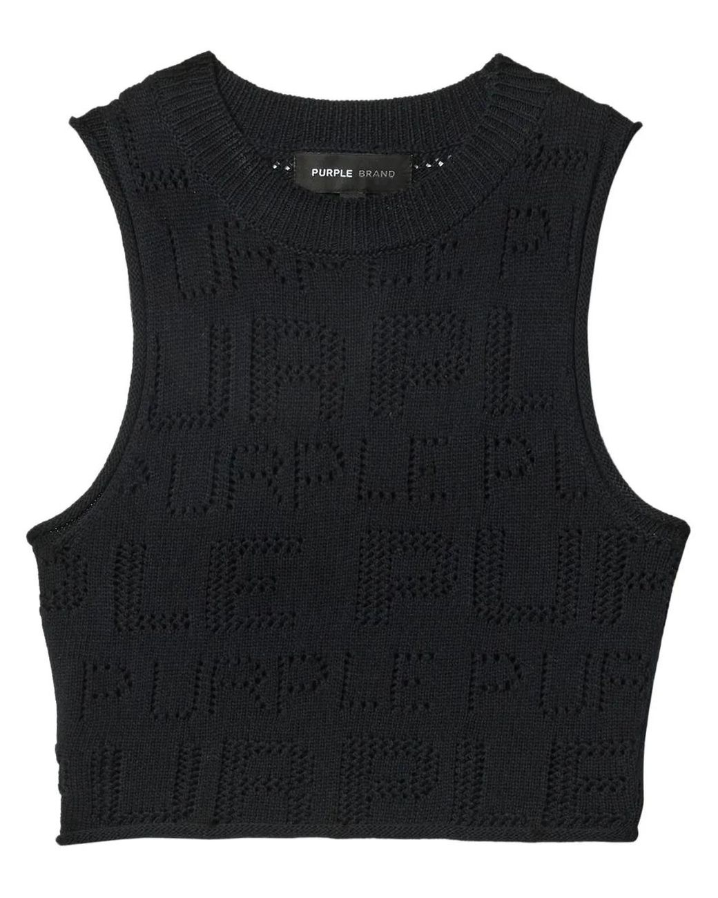 Purple Brand Black Logo-Perforated Top