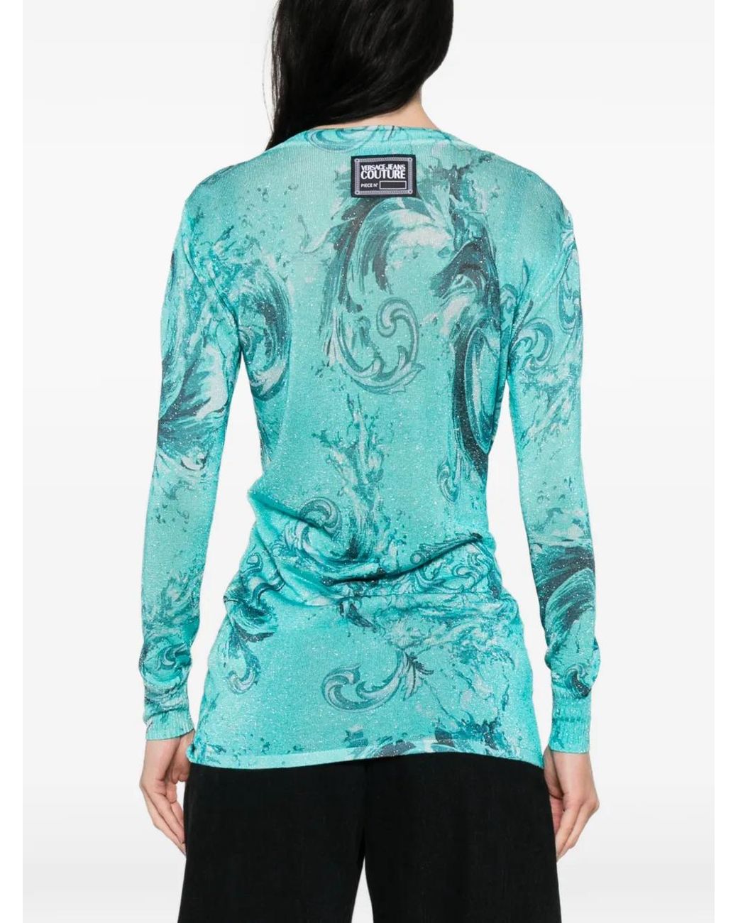Versace Jeans Couture Blue Printed Cardigan
