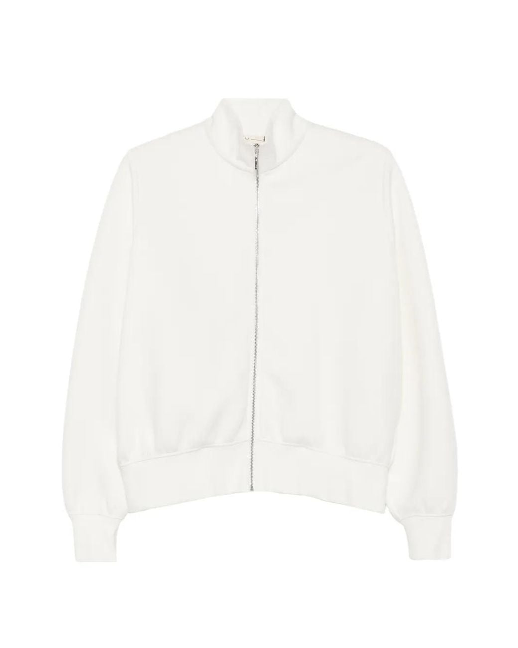 Max Mara White Zip-Up High-Neck Sweater