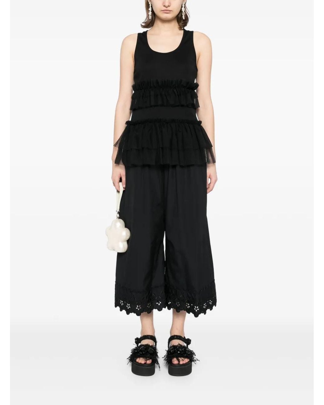 Simone Rocha Black Tutu-Hem Tank Top