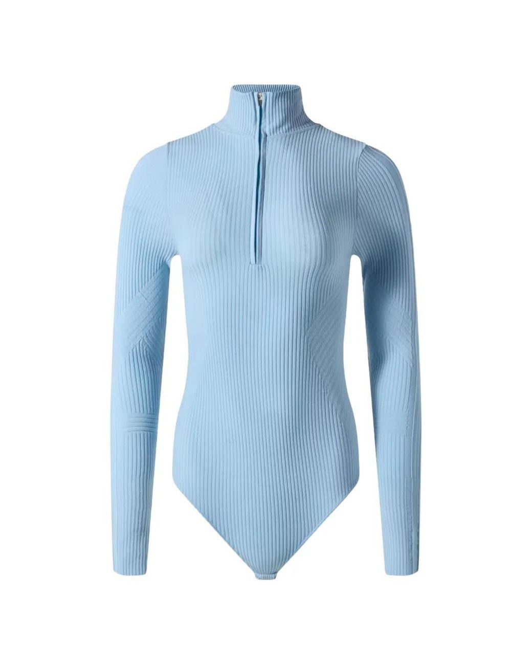 Perfect Moment Blue Wool-Blend Base-Layer Bodysuit