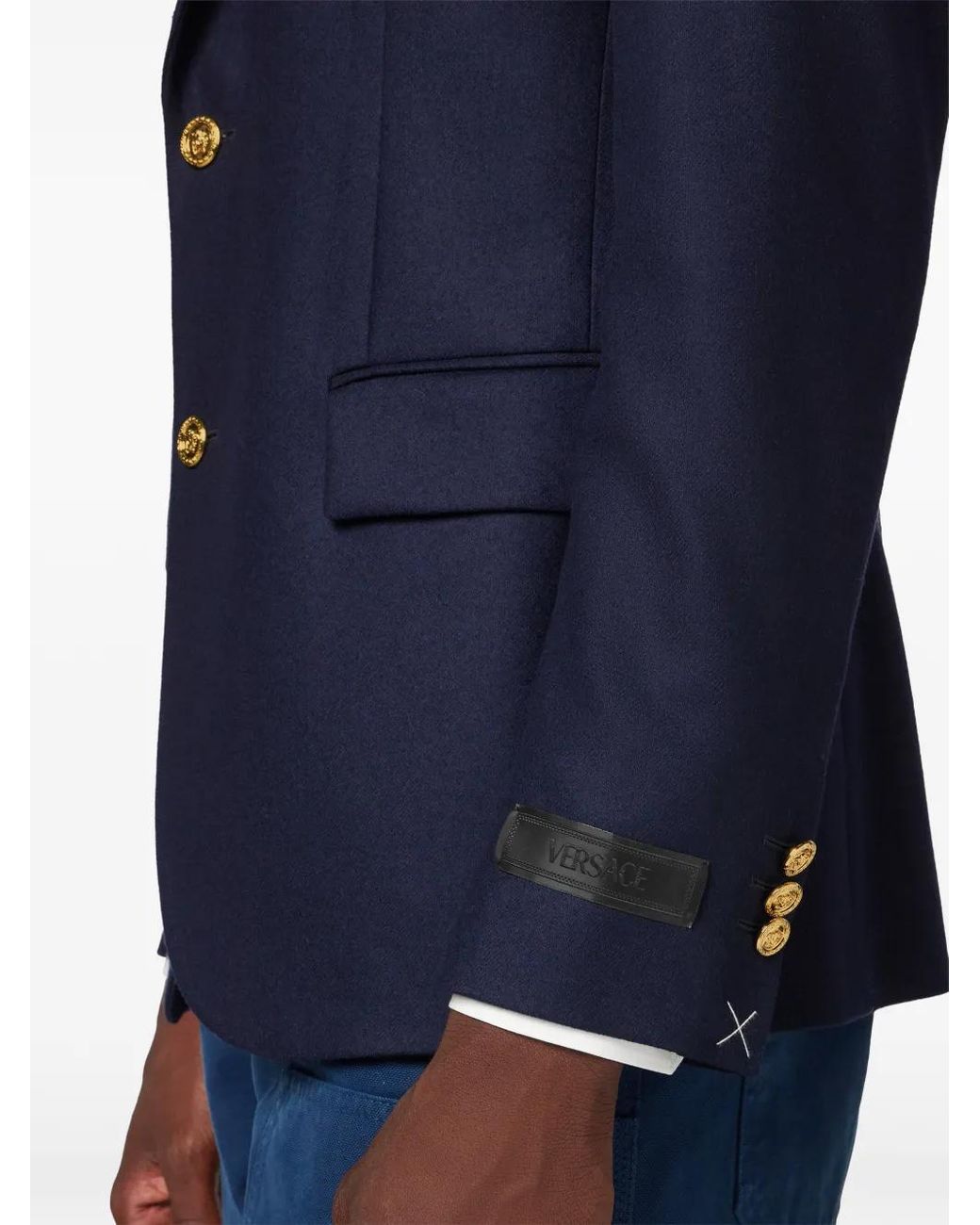 Versace Blue Wool Blazer for men