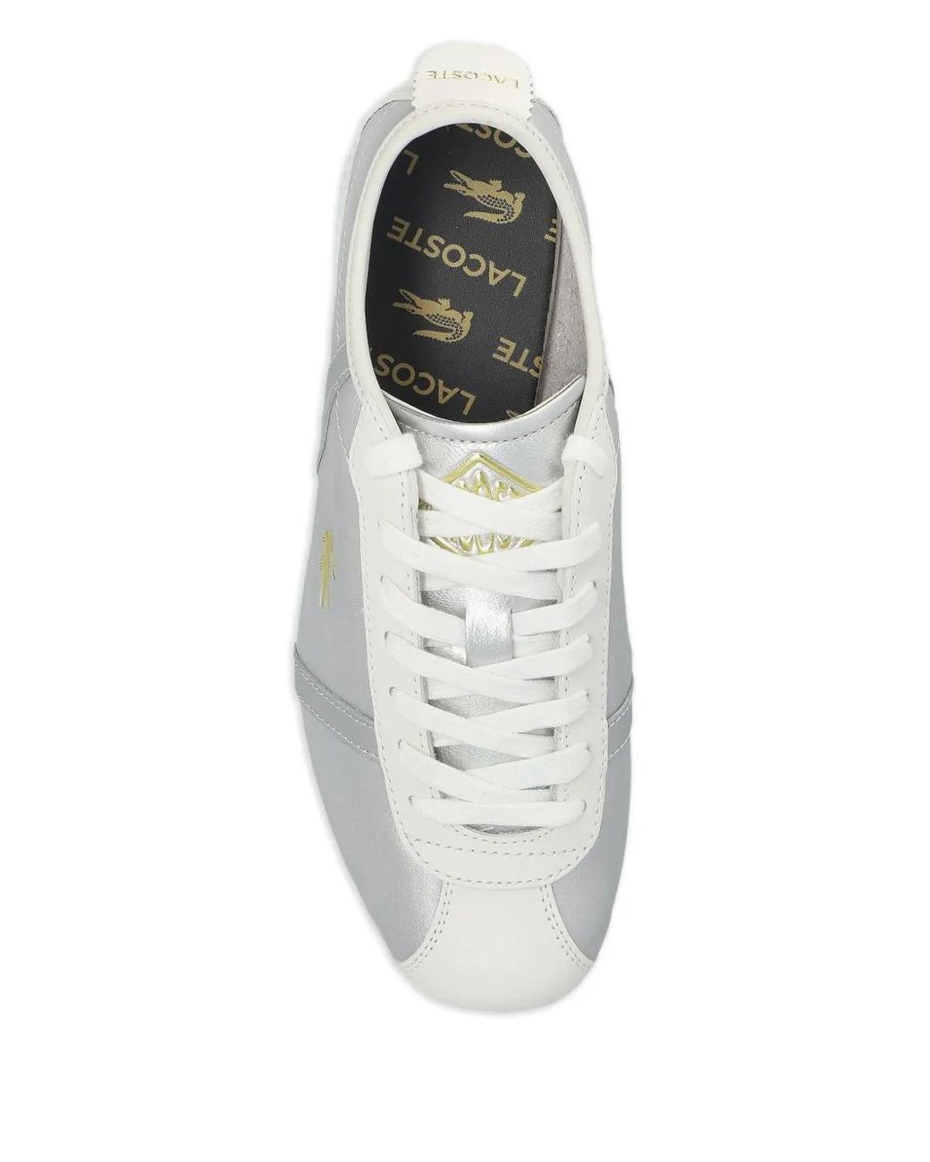 Lacoste White Leather Lace-Up Sneakers