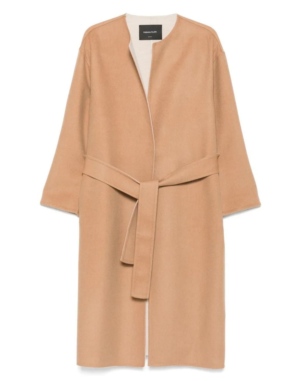 Fabiana Filippi Natural Wool Belted Coat