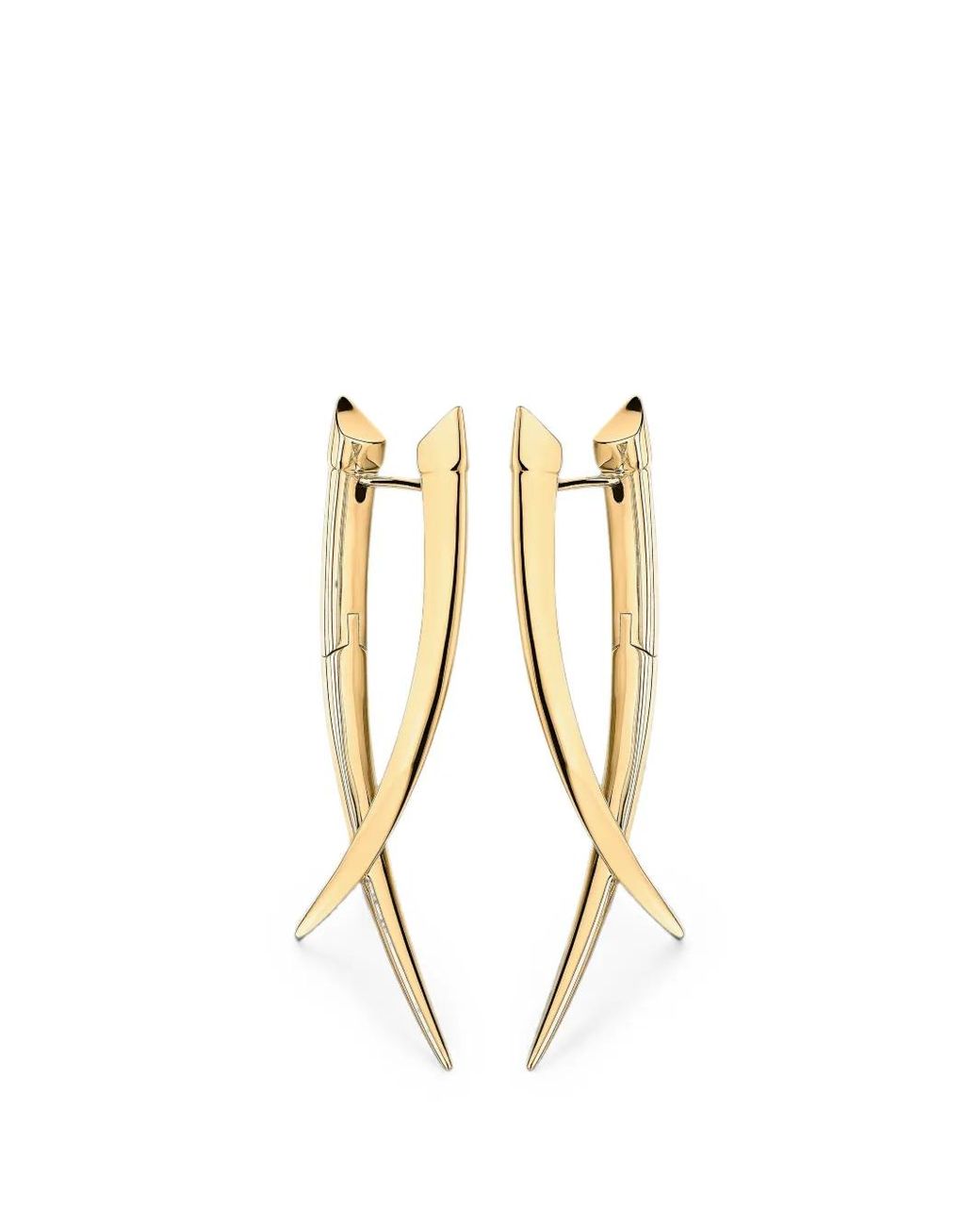 Shaun Leane Metallic Sabre Crossover Drop Earrings