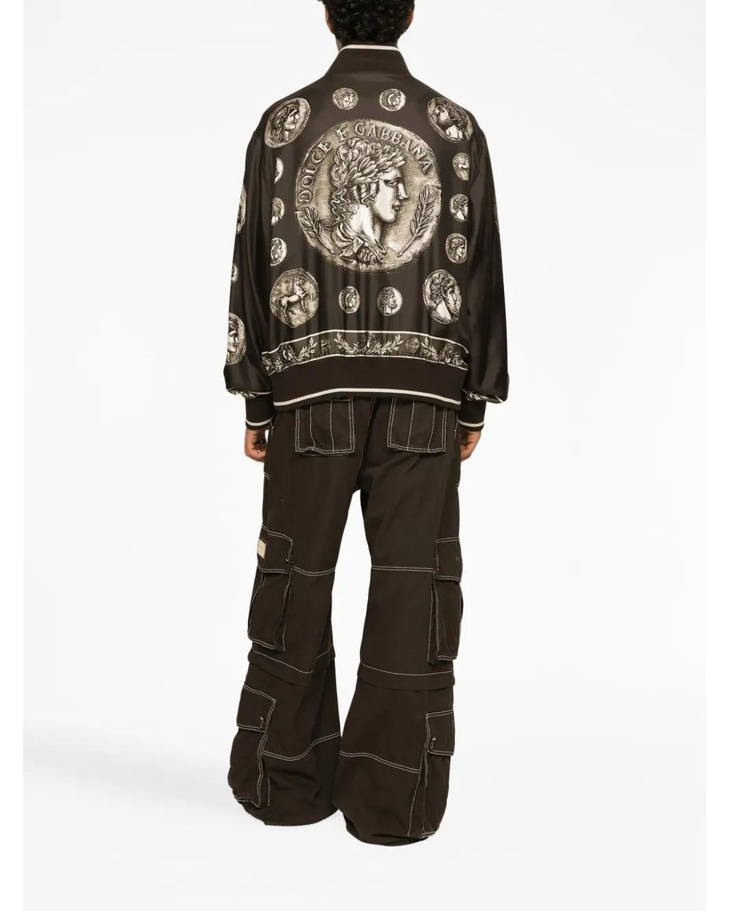 Dolce & Gabbana Black Graphic-Print Long-Sleeved Jacket for men