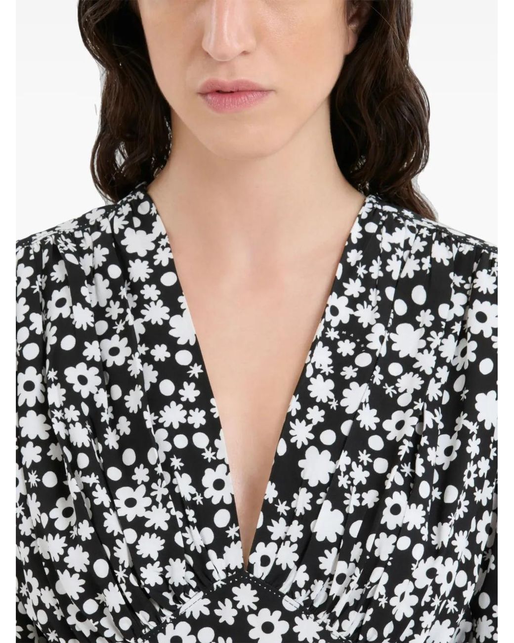 Marni Black Floral-Print Mini Dress