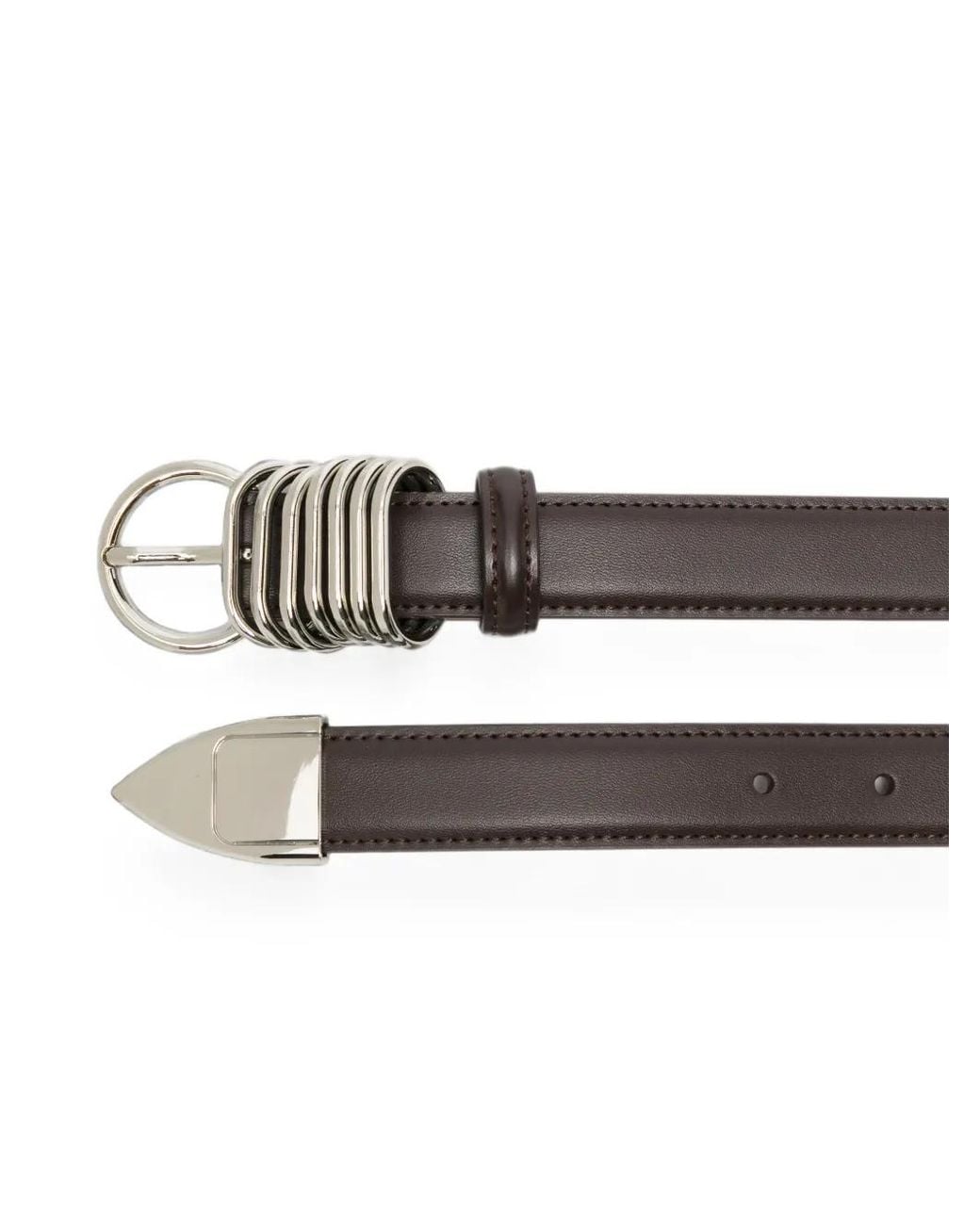ELEH White Multi-Ring Leather Belt