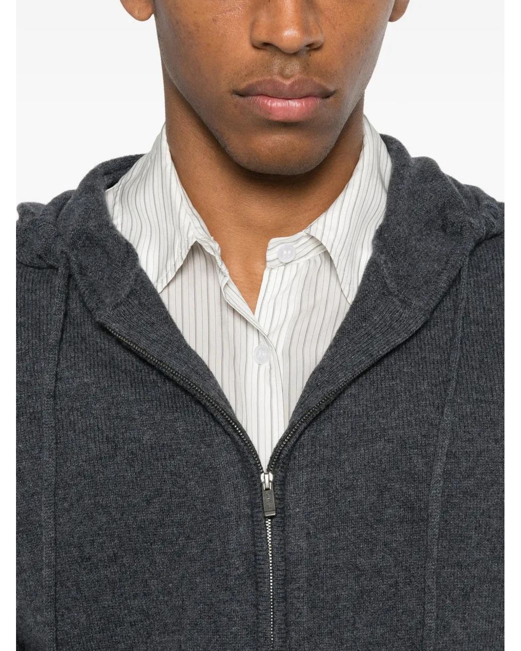 Mc2 Saint Barth Black Notting Hooded Cardigan for men