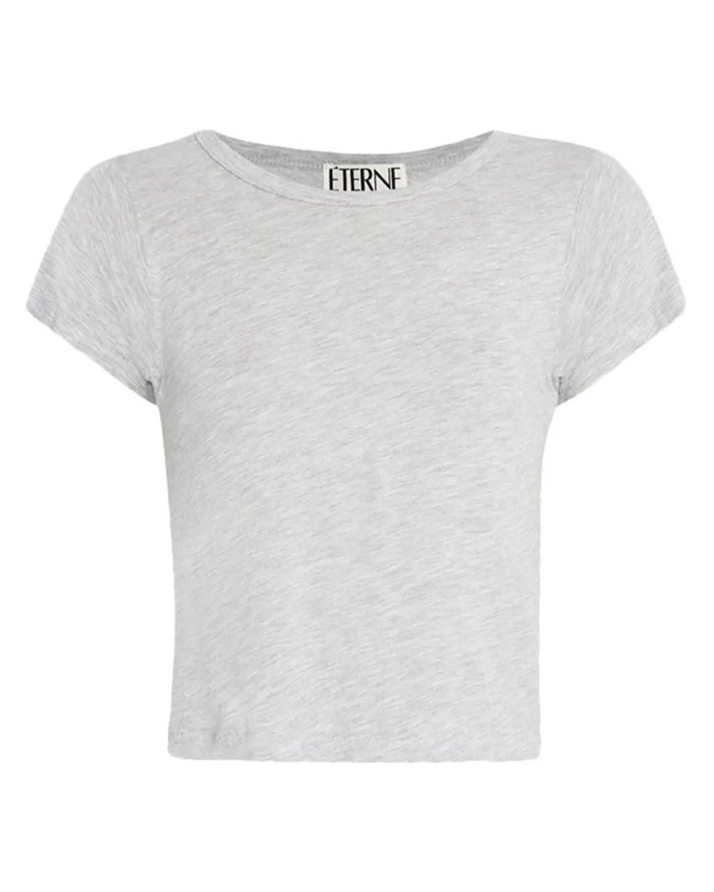 ÉTERNE White Crew-Neck Cropped T-Shirt