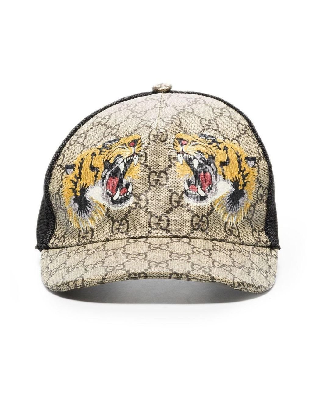 Casquette GG Supreme Tiger Coton Gucci pour homme en coloris Noir Lyst