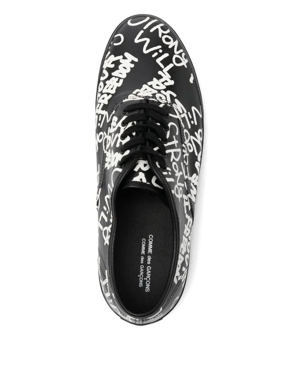 Comme des Garçons Black Slogan-Print Sneakers
