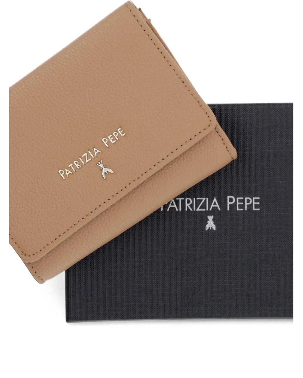 Patrizia Pepe Natural Logo-Plaque Pebbled Wallet