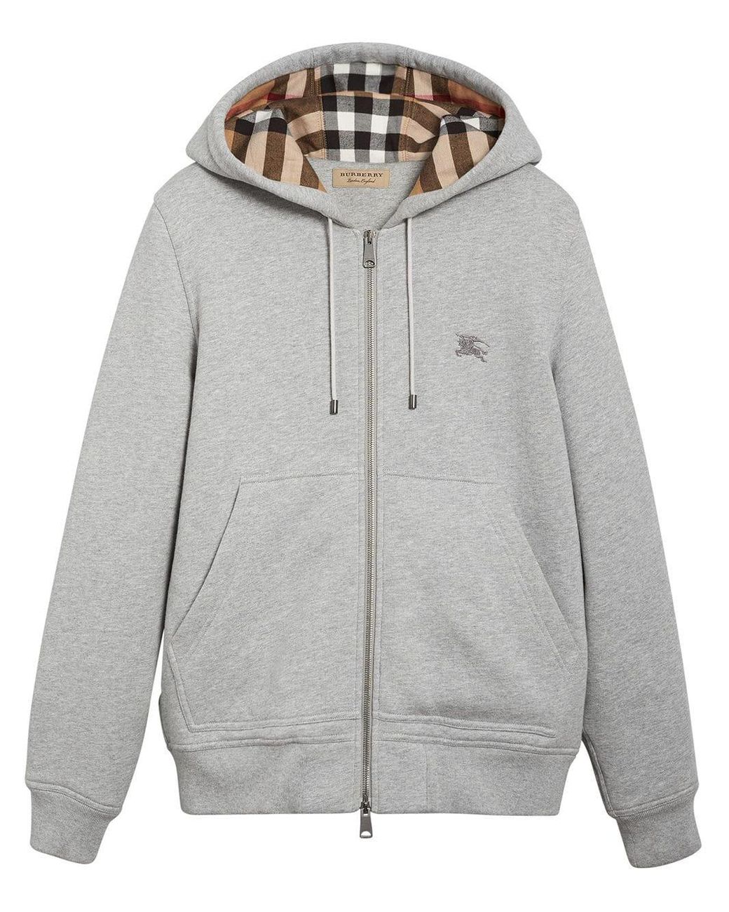 Burberry Check Detail Sweatshirt Grey for Men | Lyst Australia