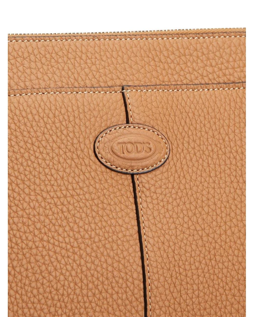 Tod's Brown Di Leather Clutch Bag for men