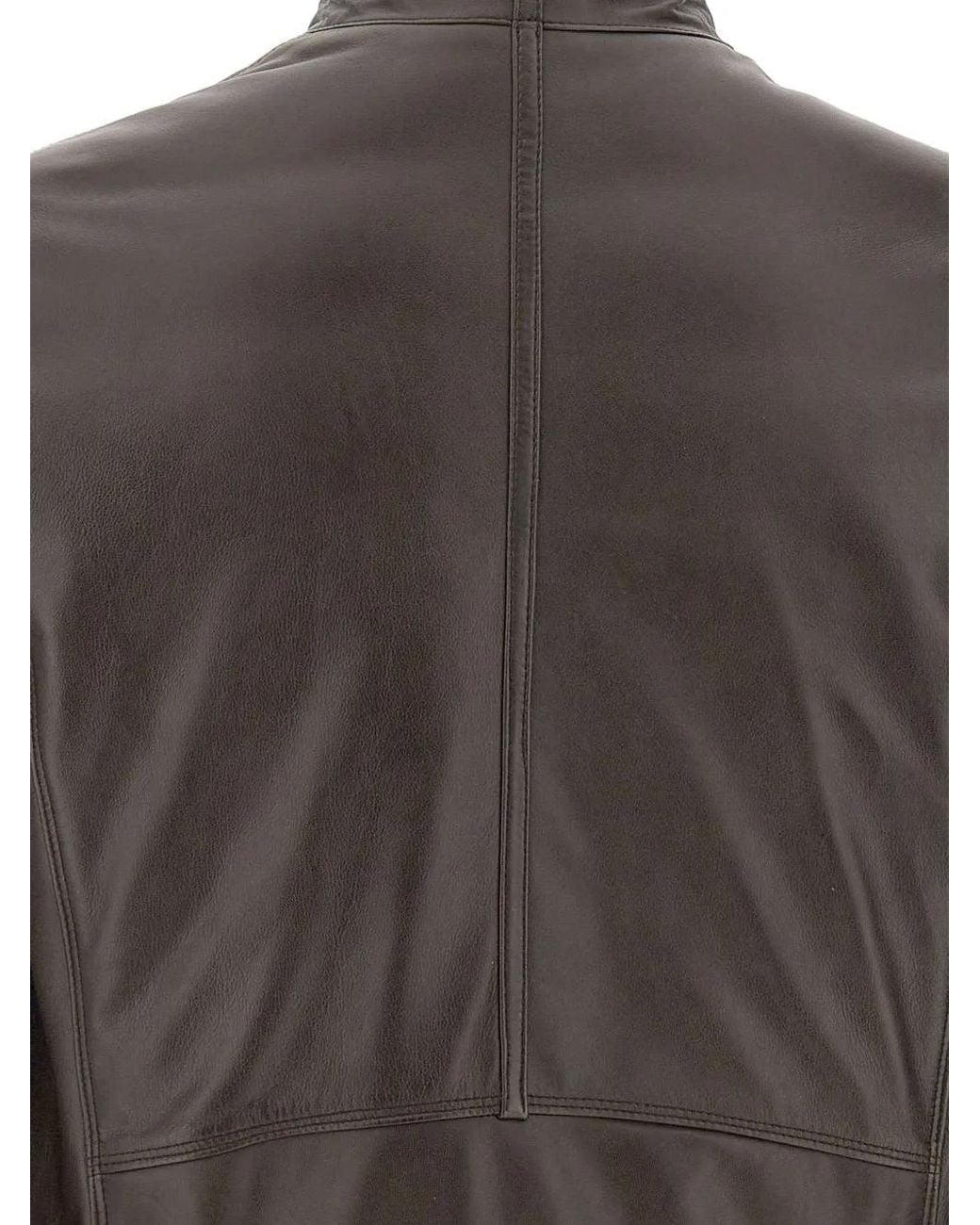Peuterey Gray Fionia Le Tt Leather Bomber Jacket for men