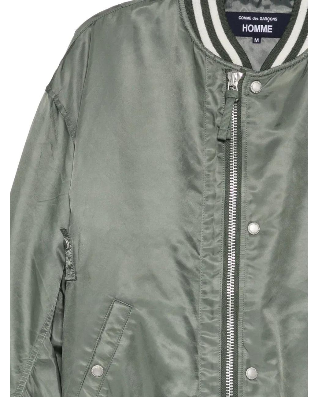 Comme des Garçons Gray Striped-Trim Bomber Jacket for men