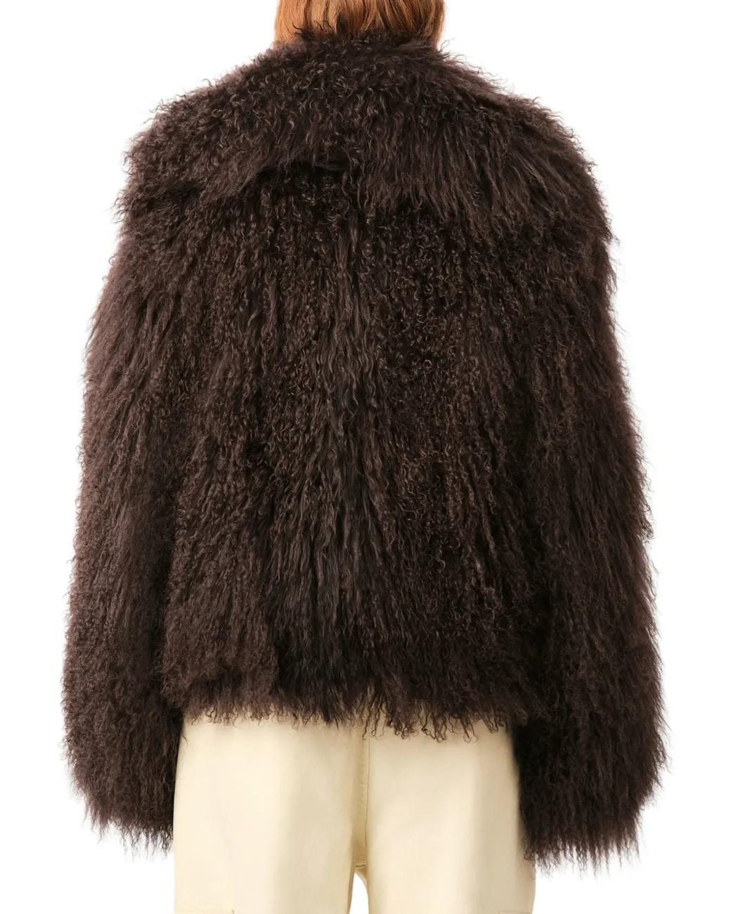 AMI Red Lamb Shearling Short Jacket