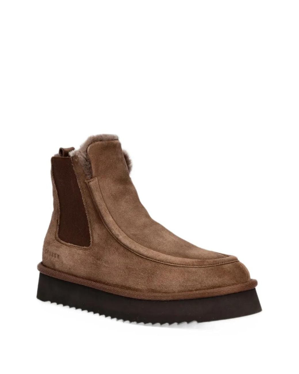 COPENHAGEN Brown Bottines En Daim À Intérieur Lainé