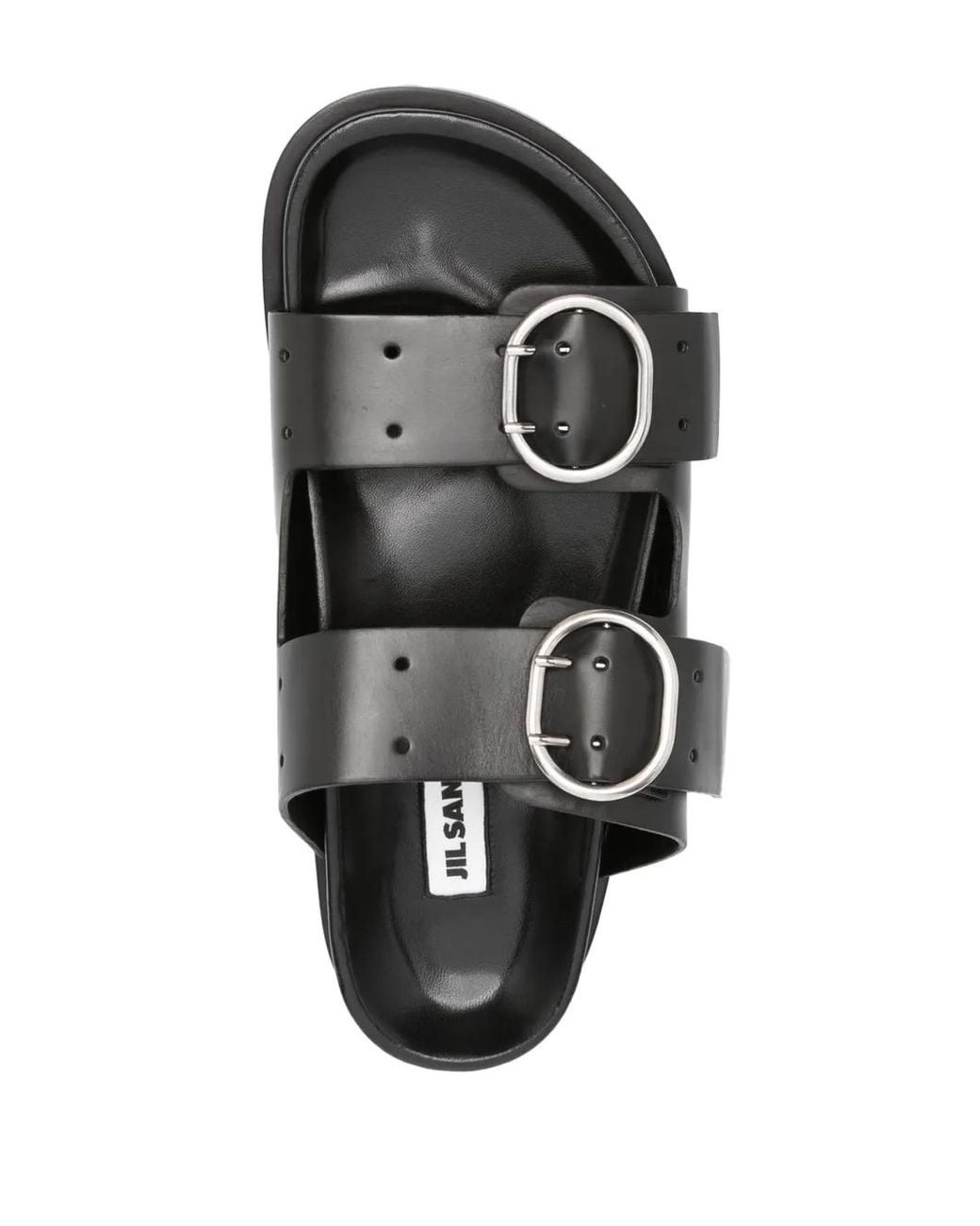 Jil Sander Black Buckle-Fastening Flat Sandals