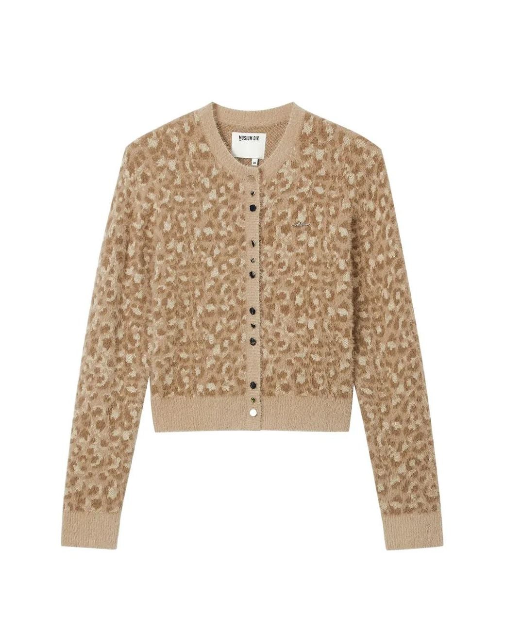Musium Div. Natural Leopard-Print Embellished Cardigan