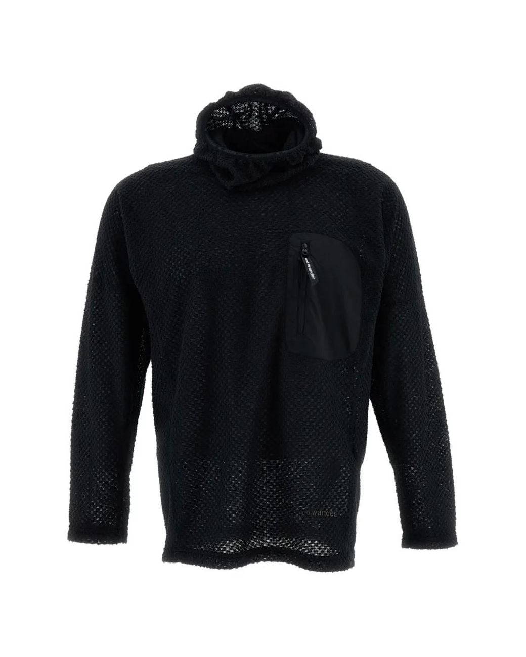 And Wander Blue Air Fleece 2 Waffle-Knit Hoodie for men