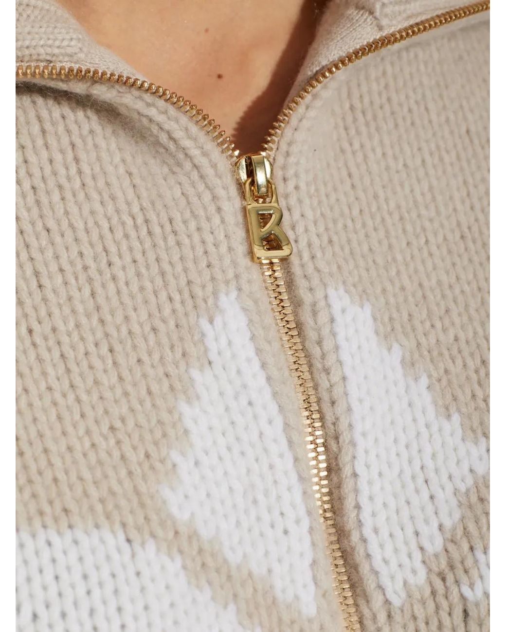 Bogner Natural Frances Intarsia-Knit Cardigan