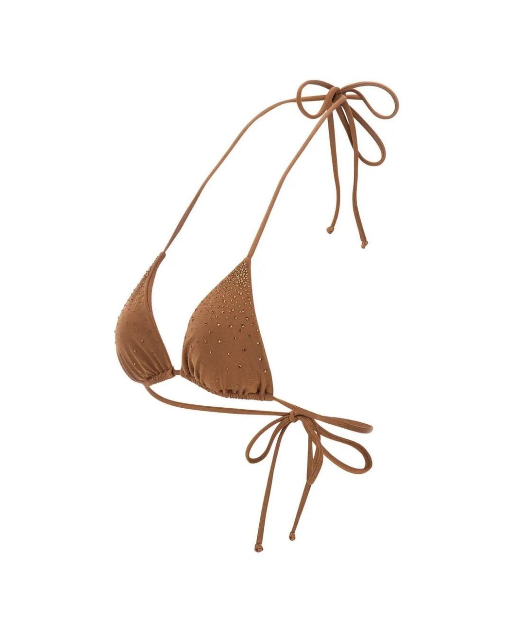 Mc2 Saint Barth White Haut De Bikini Triangle Annabelle À Strass
