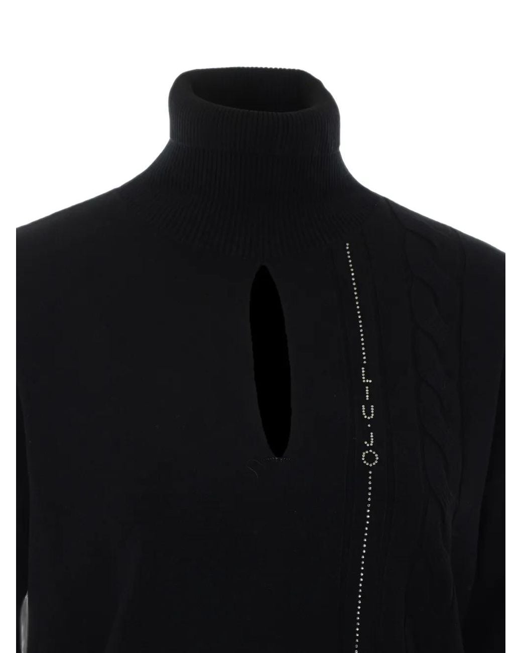 Liu Jo Black Pull À Col Roulé Et Découpe