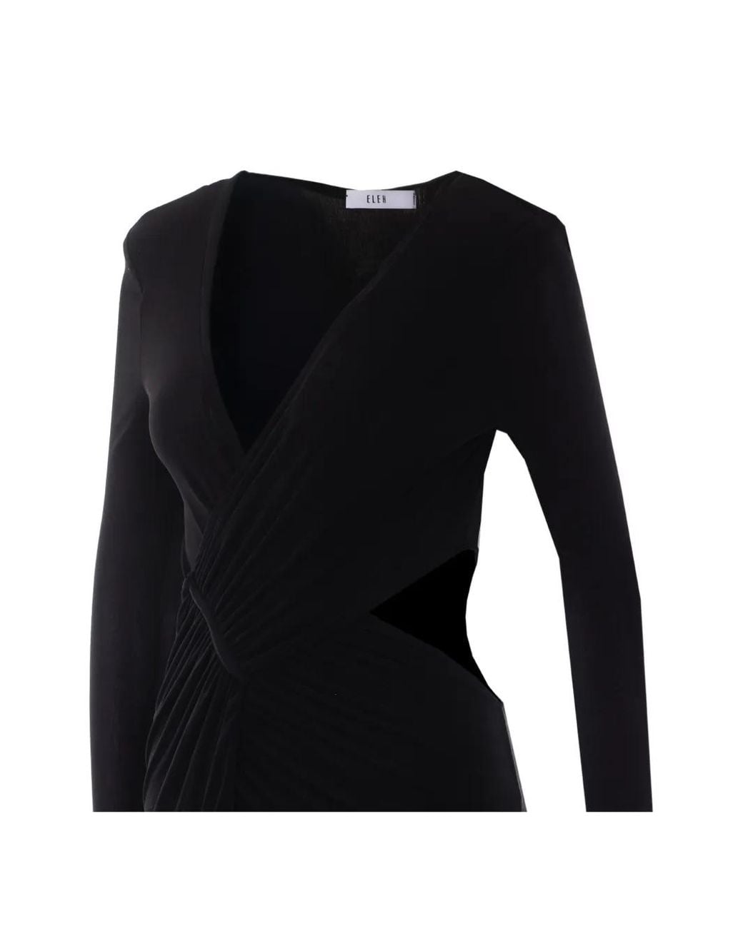 ELEH Black Ruched Maxi Dress