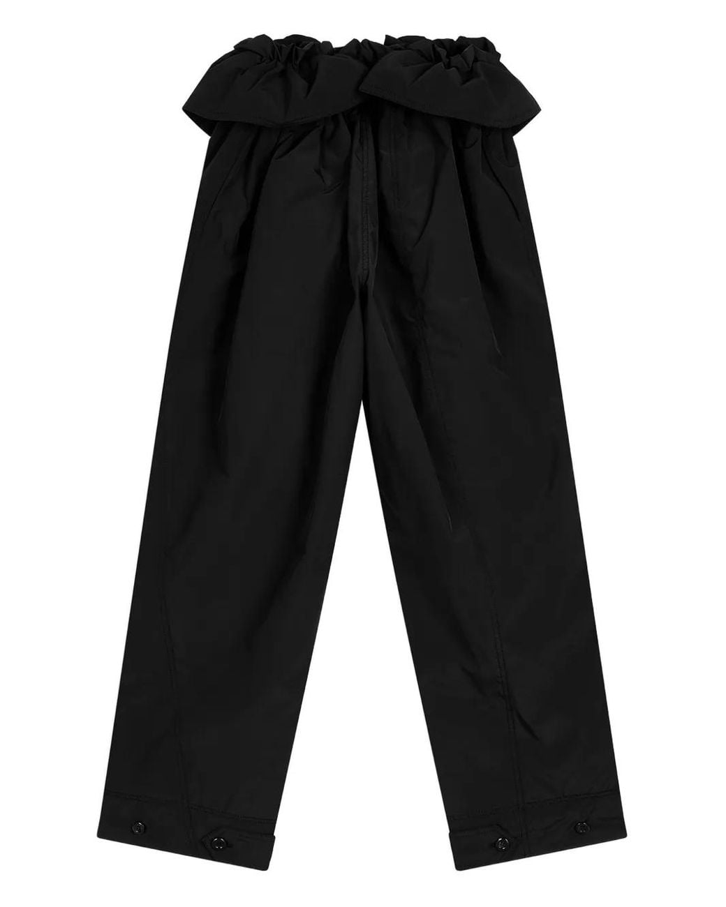 OPEN YY Black Ruffle-Detail Trousers