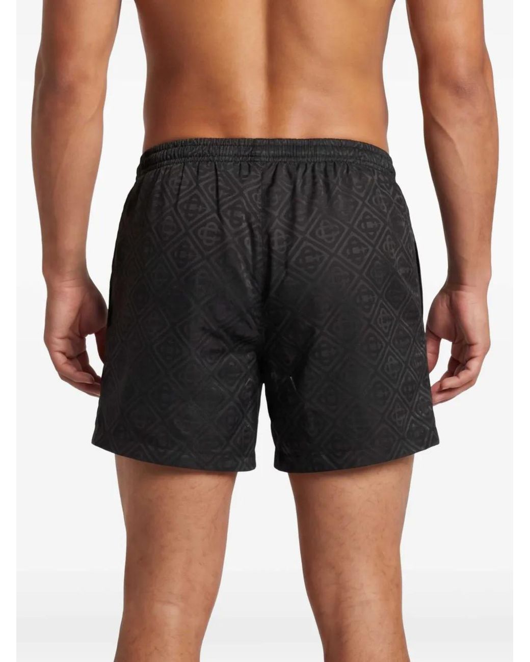 Casablanca Black Monogram-Pattern Swim Shorts for men
