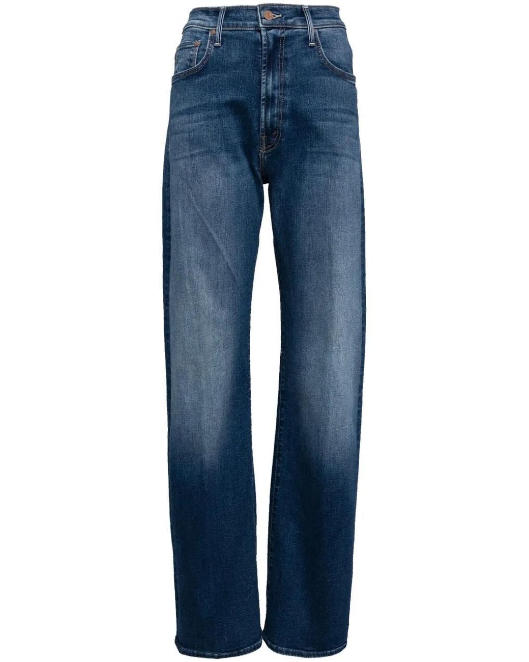 Mother Blue The Lasso Heel Wide-Leg Jeans