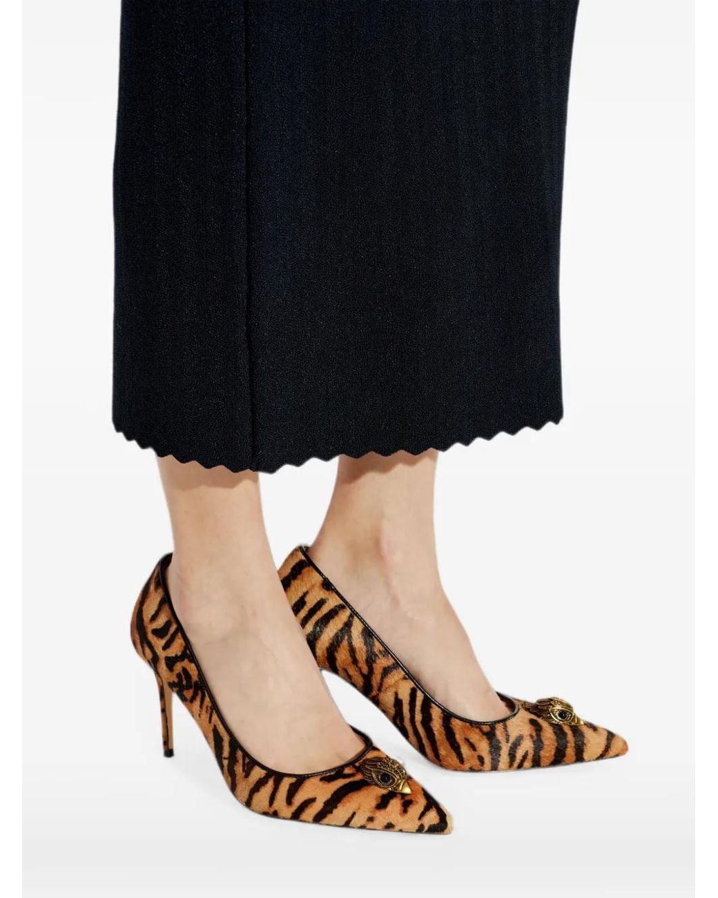 Kurt Geiger Brown Belgravia Eagle Court Tiger-Print Pumps