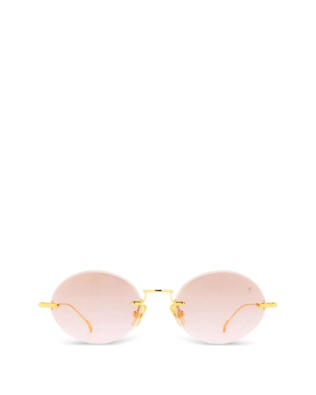 Eyepetizer Pink Round-Frame Rimless Sunglasses